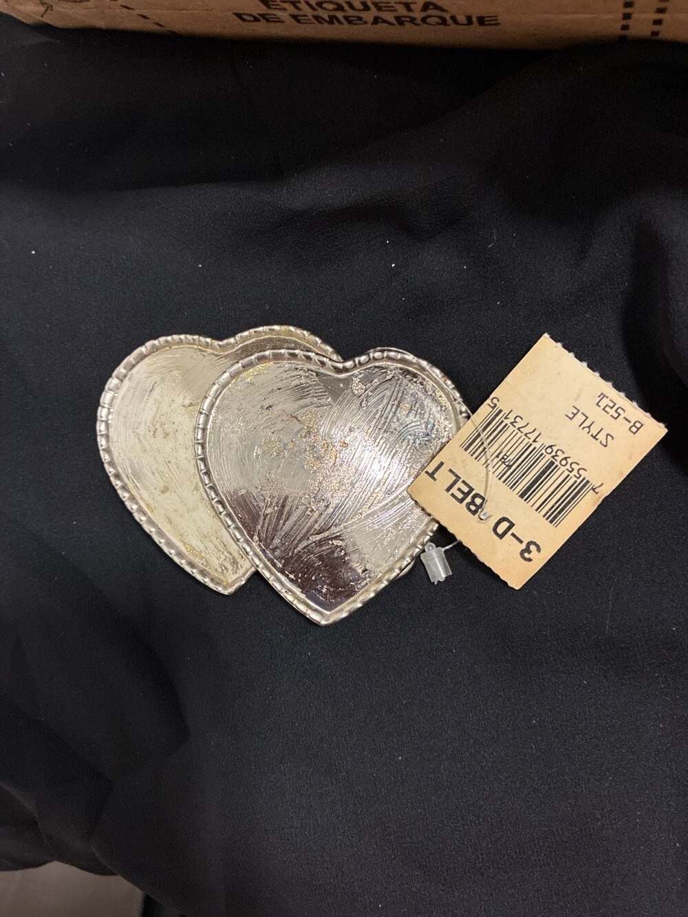 3-D Belt Co. Double Heart Belt Buckle B-521